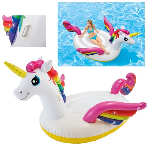 Intex colchón unicornio hinchable piscina playa 287x193x165 cm-3