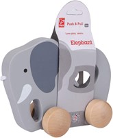 Hape elefante de madera para arrastrar - juguete de empujar y tirar para niños-3