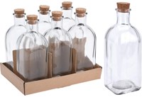 Excellent Houseware botella de vidrio con corcho - transparente - 500 ml - botella de almacenamiento