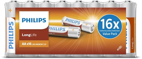 Pilas AA Philips Longlife paquete ahorro 16 unidades eficiente energía-2