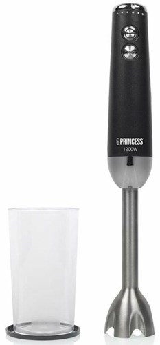 Batidora de mano negra acero inoxidable - potente batidora 1200 vatios Princess