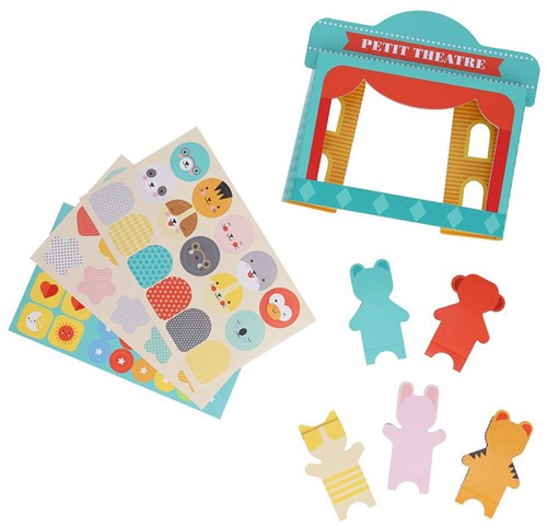 Petit Collage set de teatro de marionetas - juguete creativo para niños