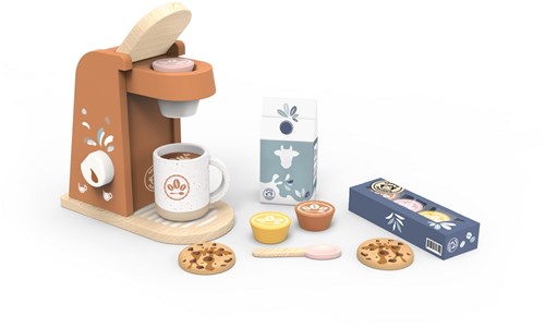 Speedy Monkey cafetera de madera juguete - madera FSC - juego de rol educativo