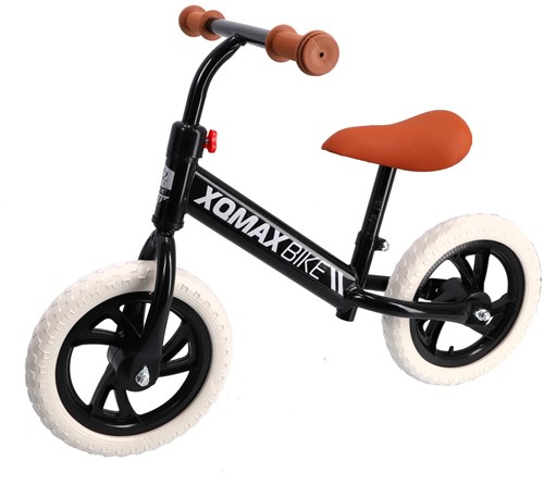 Bicicleta sin pedales negra 12 pulgadas con manillar y sillín ajustables XQmax-3