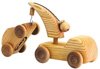 Telleby camión grúa de madera juguete sostenible hecho a mano Suecia
