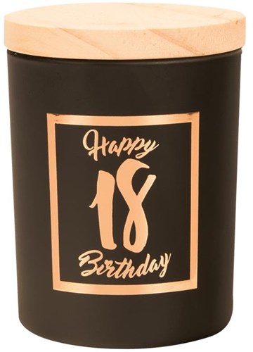 Geurkaars klein roze/zwart - 18 jaar