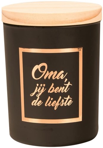 Geurkaars klein roze/zwart - Oma