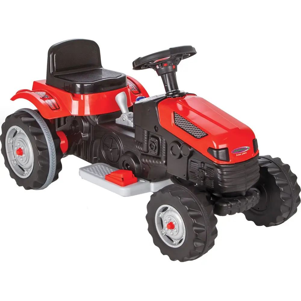 Jamara tractor correpasillos Strong Bull rojo 6V con batería potente y enganche para remolque