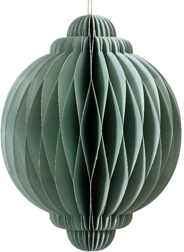 Kaemingk adorno navideño papel verde FSC sostenible Ø11x15cm árbol