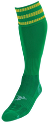 Precision 3 Stripe Pro Football Socks Junior - Green/Gold - J12-2