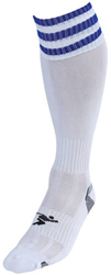 Precision 3 Stripe Pro Football Socks Junior - White/Royal - J12-2