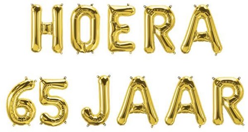 Folie ballon slinger - Hoera 65 jaar