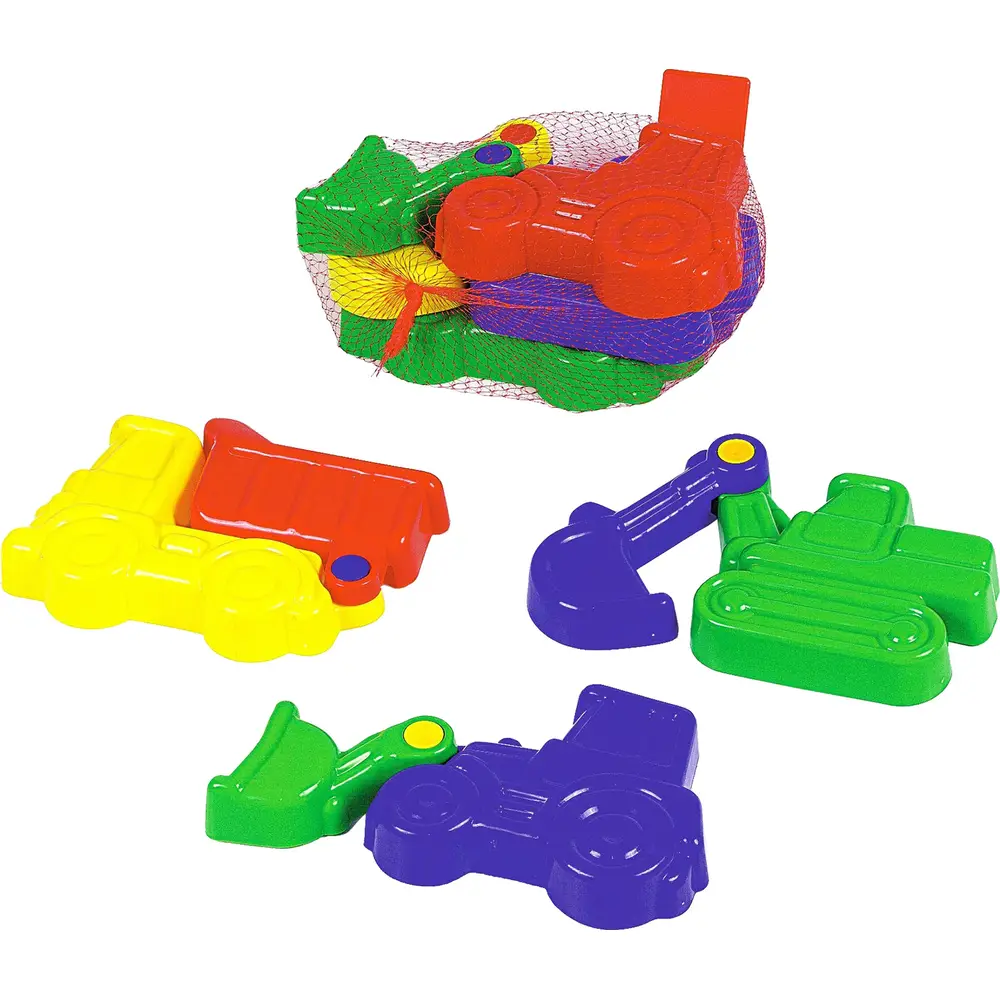 Vedes moldes de arena vehículos de construcción juguete - 3 piezas multicolor
