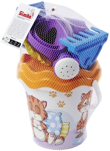 Set cubo de arena gato 7 piezas 32 cm juguete de playa