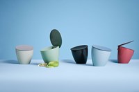 Mepal cubo de basura Calypso - papelera de mesa 2,2 litros nordic sage sostenible-3