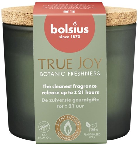 Bolsius vela aromática True Joy Botanic Freshness vaso aromático con tapón 66/83-3