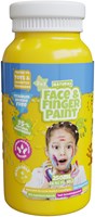Bote de pintura facial y de dedos amarillo 250ml maquillaje infantil