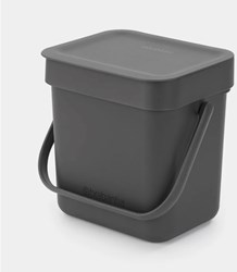 Brabantia cubo de basura cocina Sort & Go 3L gris compacto separación de residuos