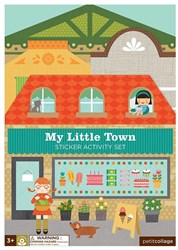 Petit Collage set de pegatinas - pegatinas reutilizables Mi Pequeña Ciudad juguete