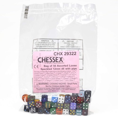 Chessex set de dados speckled 12mm D6 - 50 piezas juego de dados