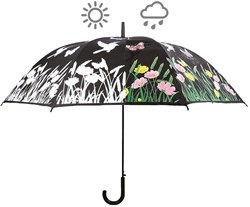 Esschert Design paraguas cambia color pájaro negro poliéster 117cm