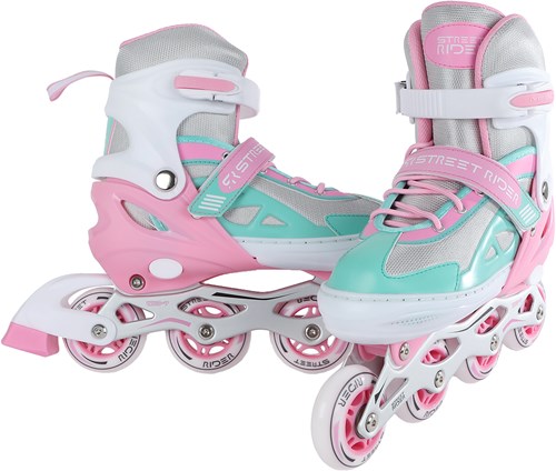 Patines en línea rosa verde ajustables talla 29-32 patines niños-2