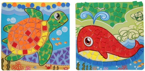 Set de mosaico animales marinos juguete creativo pegatinas de espuma-3