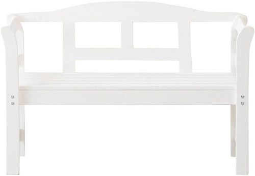 Banco de jardín madera de pino FSC blanco - 2 plazas mueble sostenible