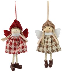 Decoris adorno navideño ángel poliéster decoración árbol 13x7x3cm