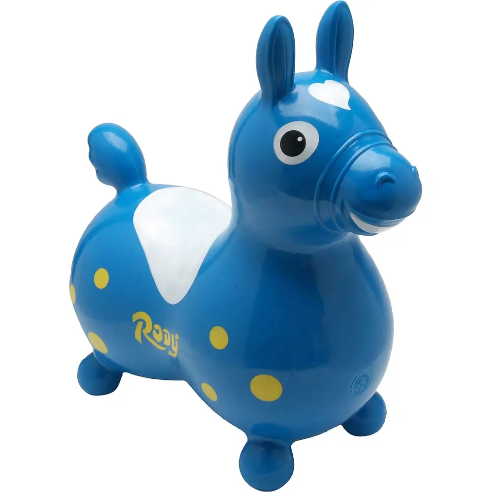 Vedes caballo saltarín Rody azul juguete de rebote para niños