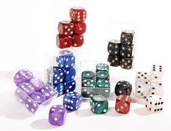 Longfield Games Dobbelst 6 in pl.ds.kleur gemarmerd VE6