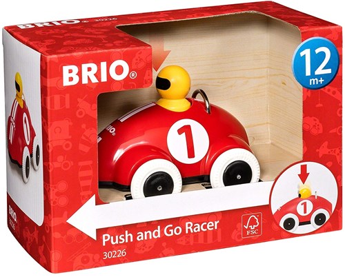 Brio coche de carreras Push & Go - coche de juguete de madera rojo - 30226-3