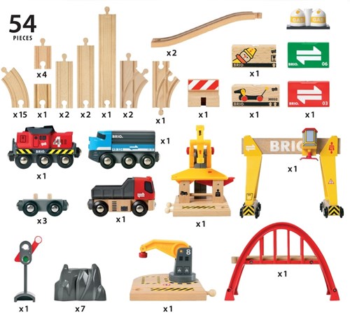 Brio set de tren transporte de mercancías - Tren eléctrico de juguete - 54 piezas-2