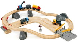 Brio set de transporte ferroviario y por carretera tren de madera - 33210