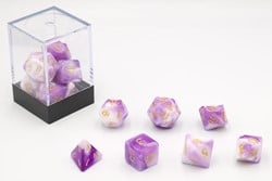 HOT Games Dobbelstenen Paars/Wit 7 set Brick