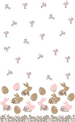 Duni tafellaken Blooming Bunnies 138x220cm