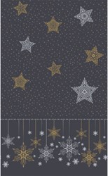 Duni mantel negro Snowstars 138 x 220 cm mantel de lujo