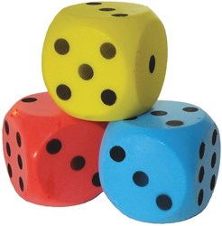 Twisk dado de espuma azul 16 cm - gran juguete de juego de dados