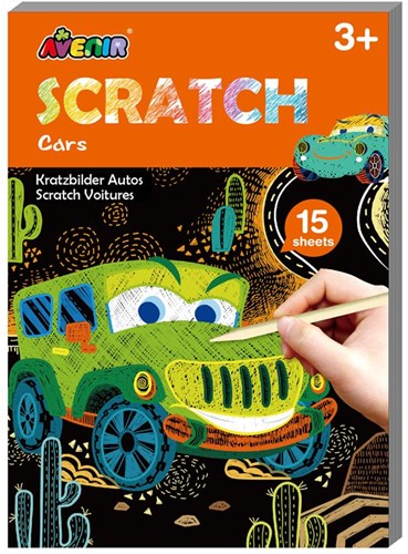 AVENIR Scratch Art Book Mini A6 - Coches