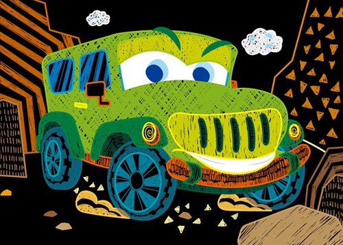 AVENIR Scratch Art Book Mini A6 - Coches-3