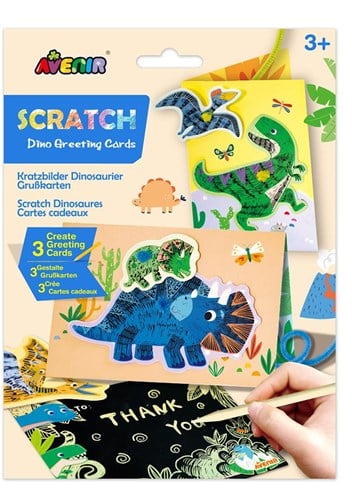 AVENIR Scratch Art - Tarjetas de felicitación - Dinos