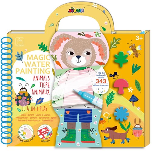 Avenir pintura con agua animales del bosque - libro creativo para niños
