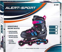 Alert patines en línea rollers rosa ajustables talla 35-38 niños
