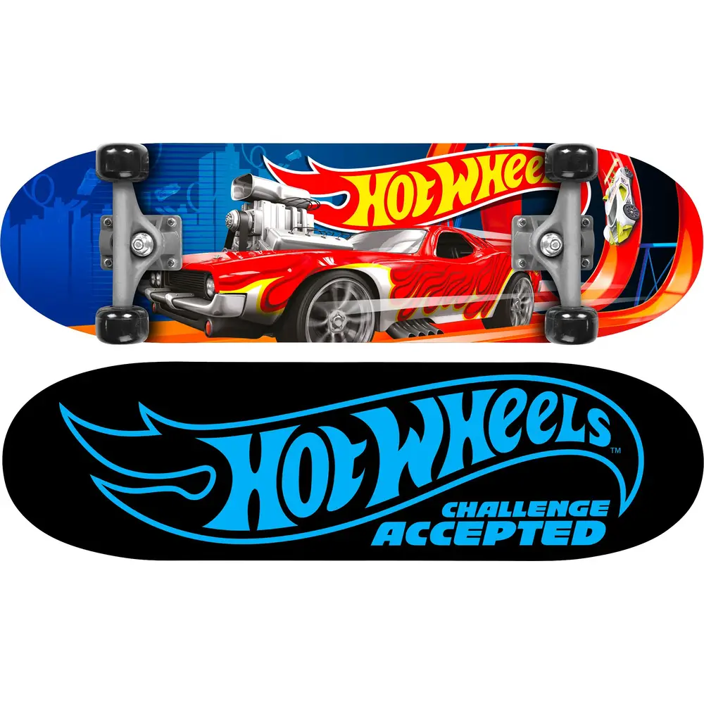 Hot Wheels monopatín para niños - 71 cm - ABEC5 - Doble kick