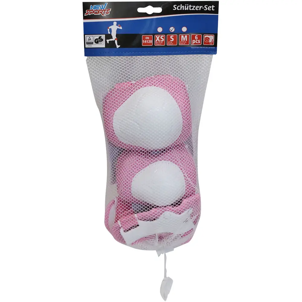 New Sports set de protección rosa - seguridad infantil S hasta 25kg