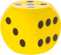 Dobbelsteen Bal Soft Geel 16 Cm