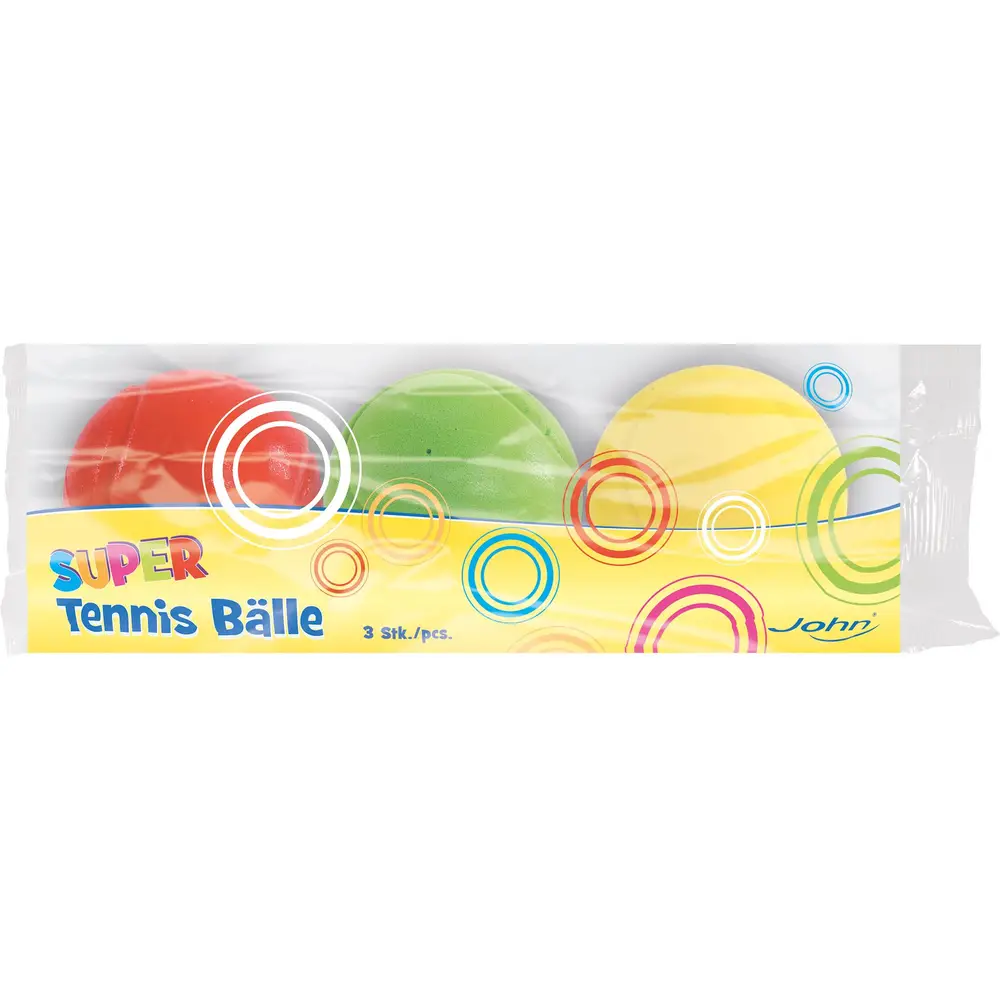 John pelotas de tenis blandas set - 3 unidades - 70 mm - juguete tenis