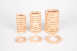 tickit Natural Wooden Rings (70mm) - Pk10