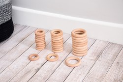 tickit Natural Wooden Rings (48mm) - Pk10