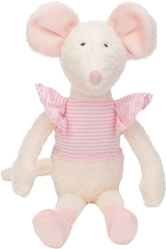Happy Horse peluche ratón Maddy 30 cm - blanco rosa - suave peluche para bebé